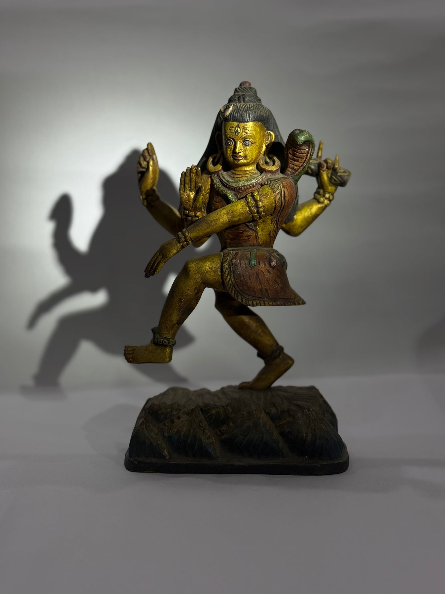 Antique Wooden Shiva Sculpture