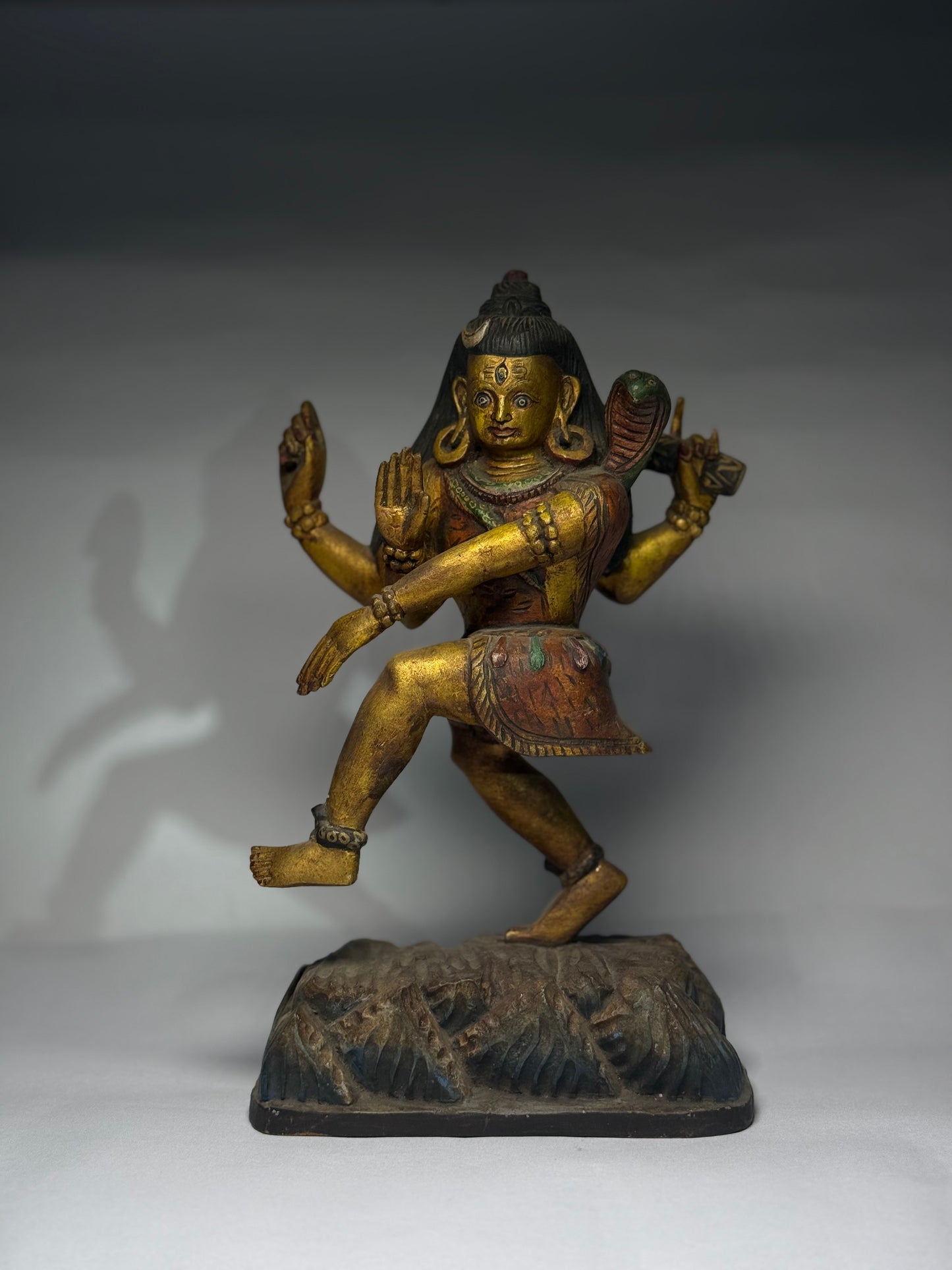 Antique Wooden Shiva Sculpture